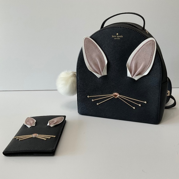Kate Spade Handbags - Kate Spade Hop To It Rabbit Sammi - Bunny Backpack PLUS Matching Passport Book